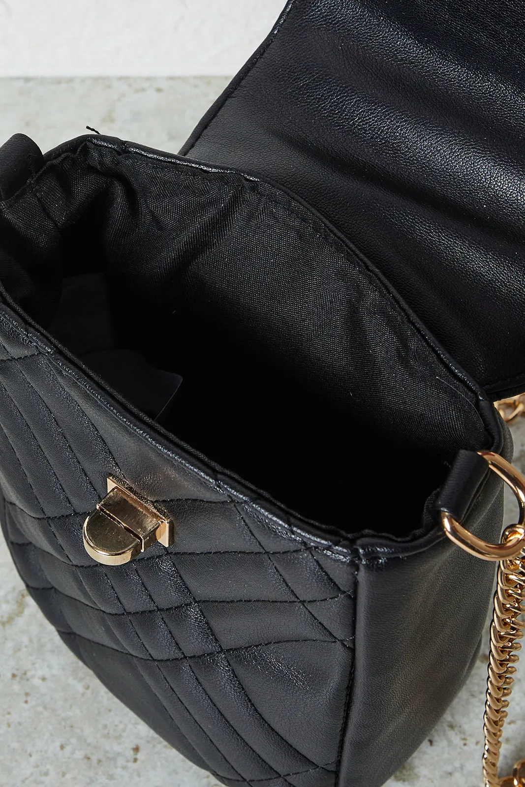 Black Quilted Ladies Mobile Sling sold by Redtag product image thumbnail 4