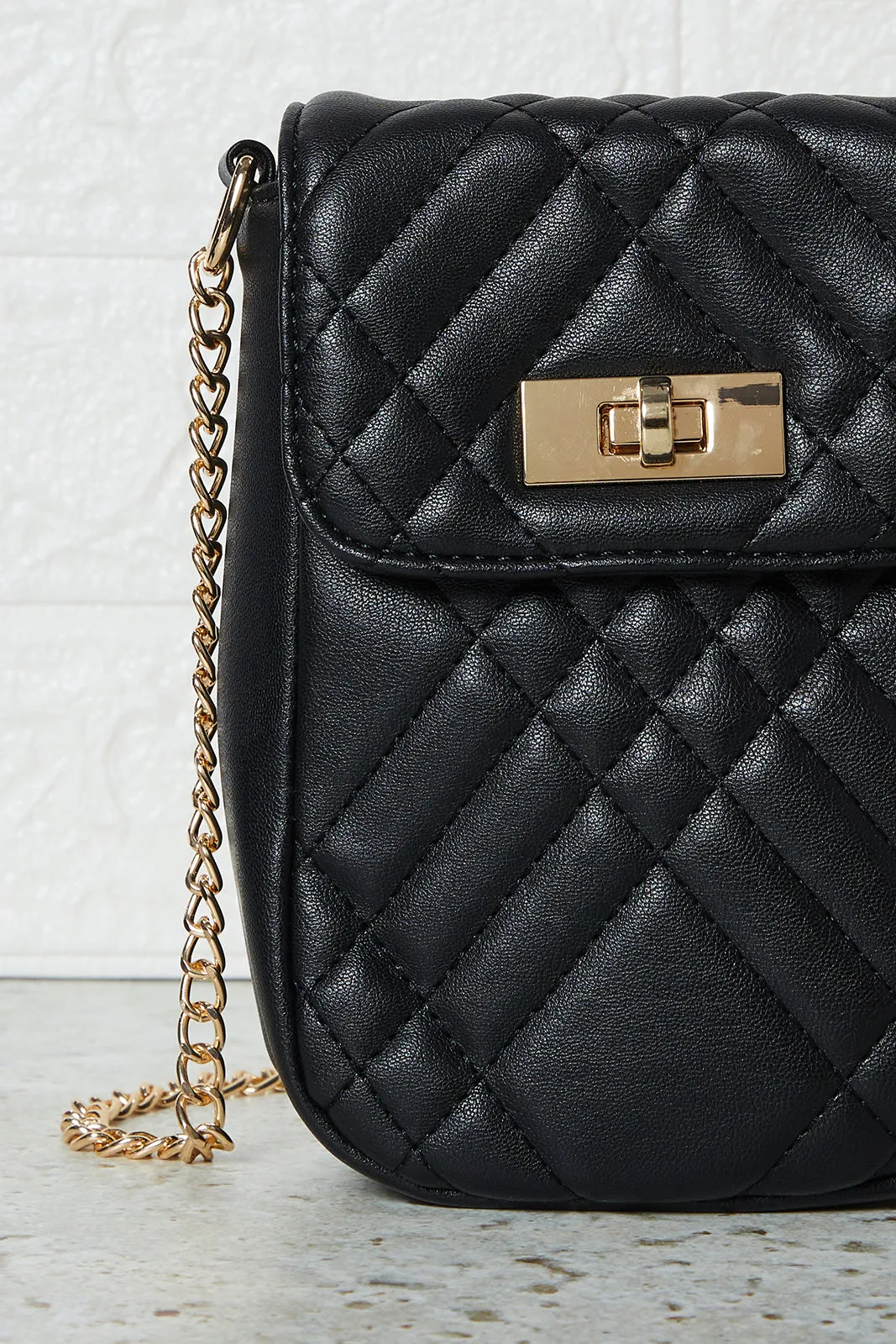 Black Quilted Ladies Mobile Sling sold by Redtag product image thumbnail 3