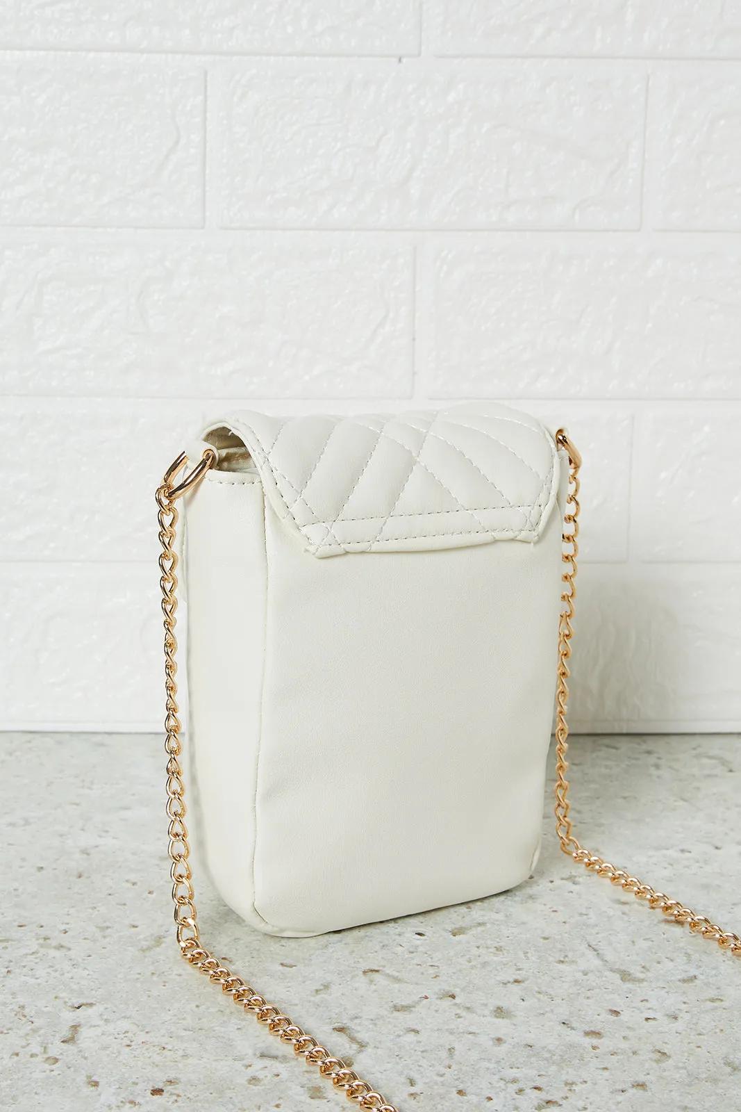 Women White Quilted Mobile Case sold by Redtag product image thumbnail 2