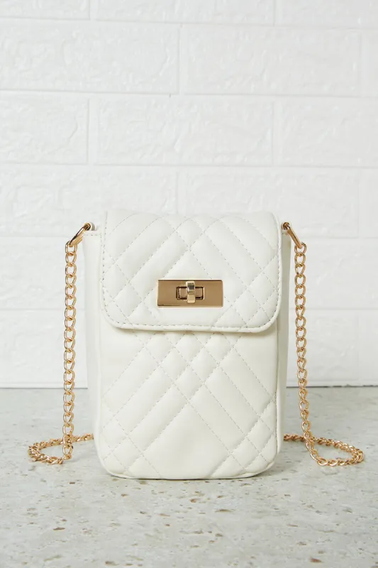 Women White Quilted Mobile Case sold by Redtag