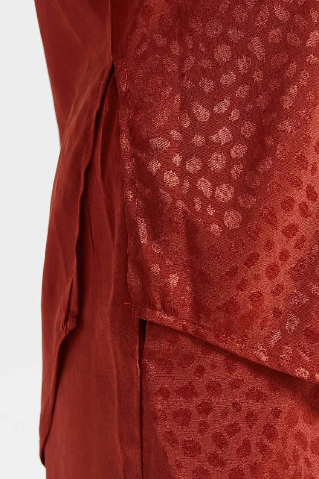 Women Red Jacquard Button Front Blouse sold by Redtag product image thumbnail 5