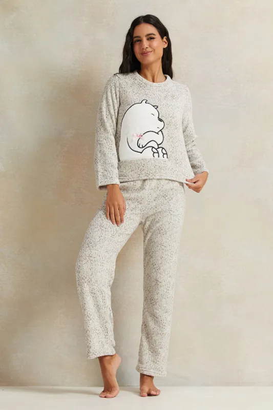 Women Grey Printed Pajama Set (2 Piece) sold by Redtag