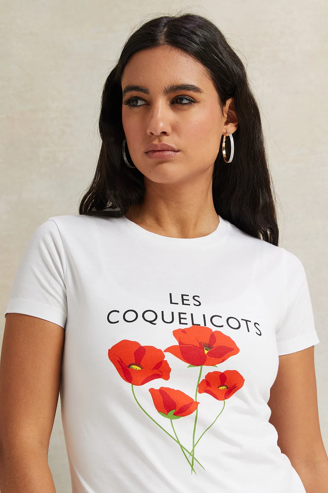 Women Ivory Floral Printed T-Shirt sold by Redtag product image thumbnail 4