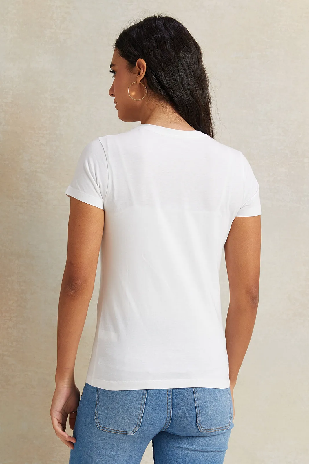 Women Ivory Floral Printed T-Shirt sold by Redtag product image thumbnail 3