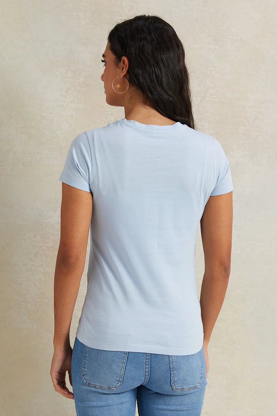 Women Blue Floral Printed T-Shirt sold by Redtag product image thumbnail 3