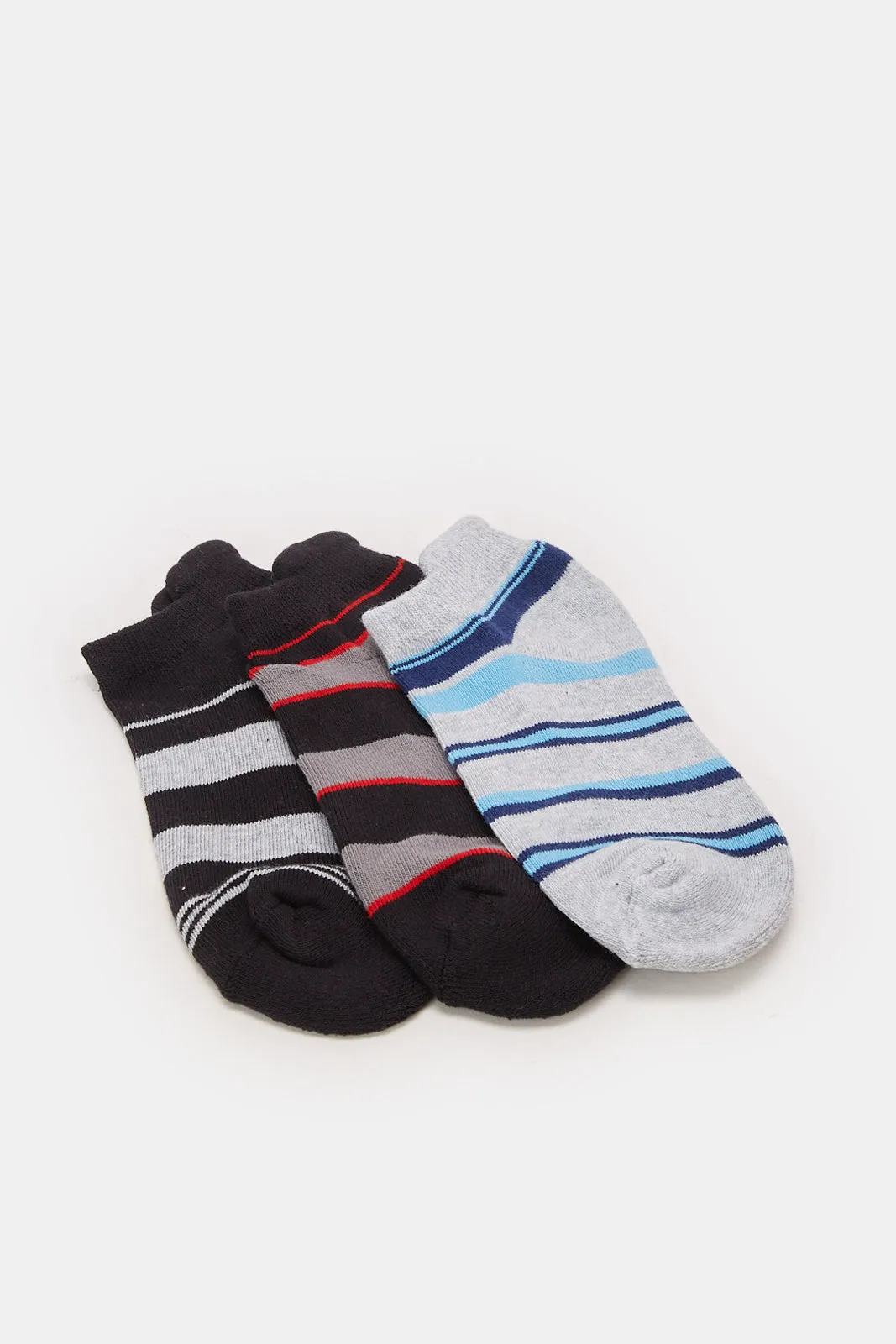 Senior Boys Assorted Striped Socks (3 Pairs) sold by Redtag product image thumbnail 3