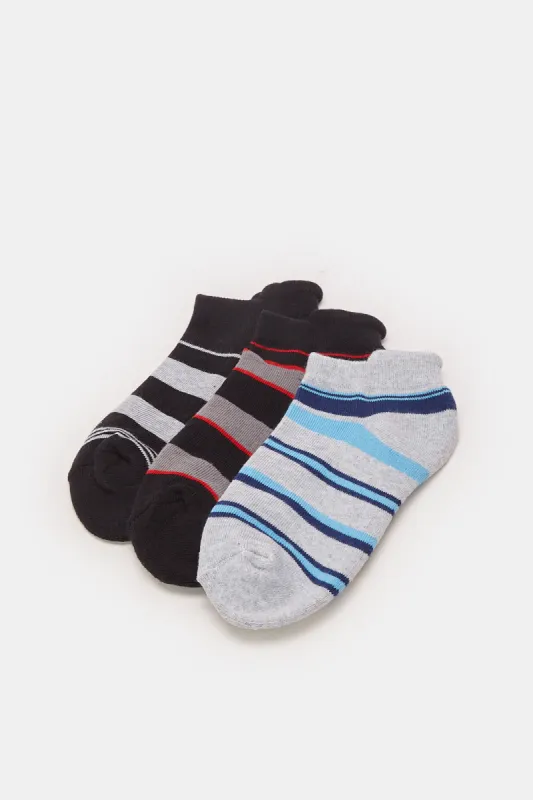 Senior Boys Assorted Striped Socks (3 Pairs) sold by Redtag