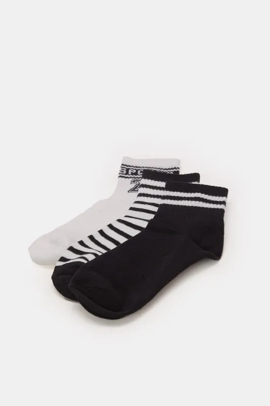 Senior Boys Black And White Socks Set (3 Pairs) sold by Redtag