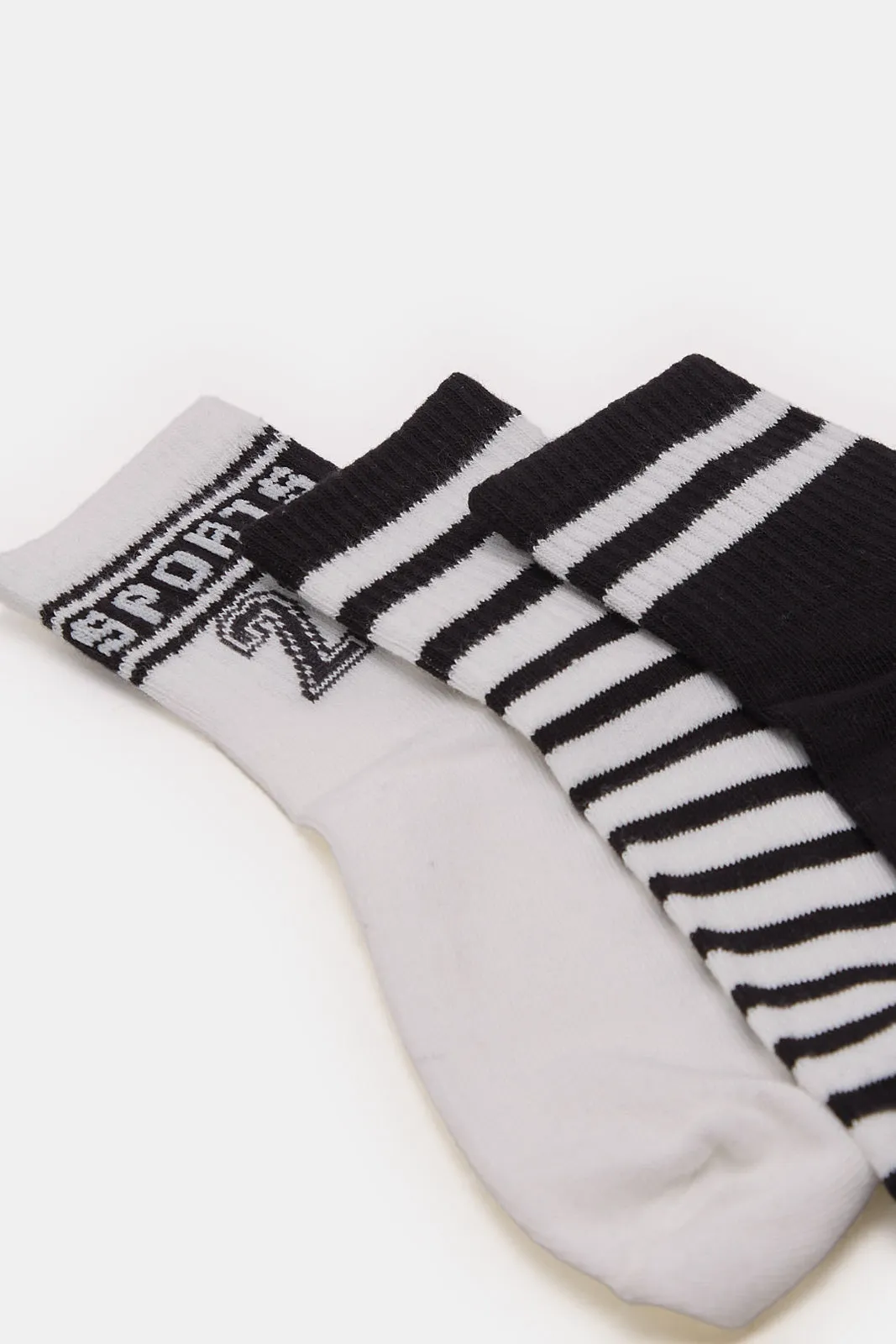 Senior Boys Black And White Socks Set (3 Pairs) sold by Redtag product image thumbnail 3
