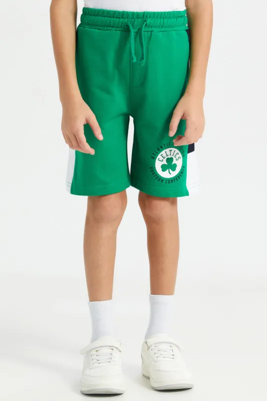 Boys Green NBA Celtics Shorts sold by Redtag