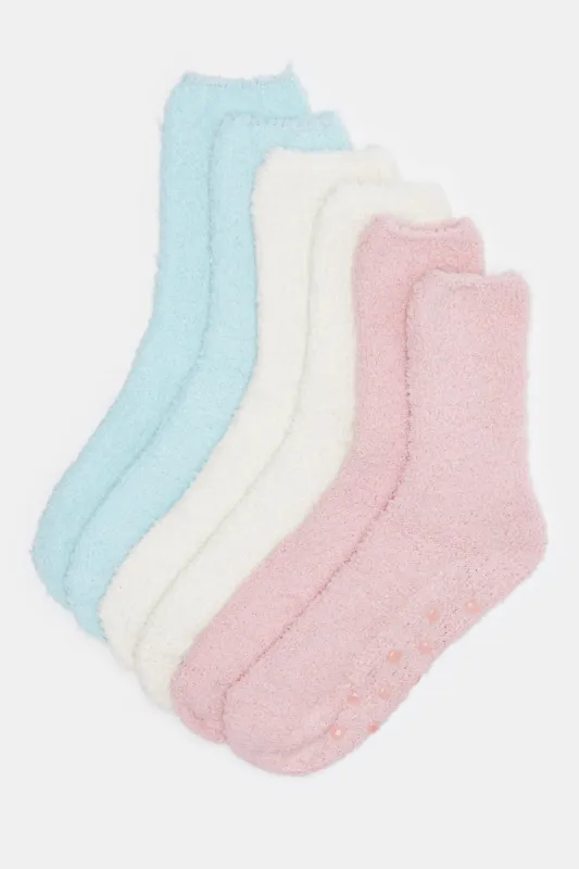 Women Assorted Crew Length Socks Set (3 Pairs) sold by Redtag