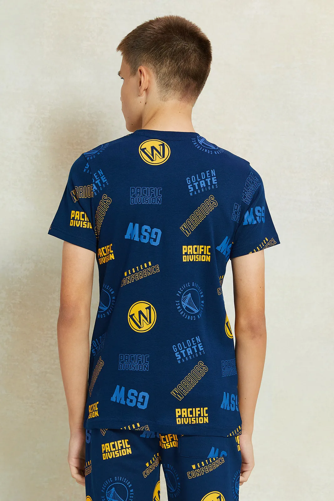 Senior Boys Navy Printed T-Shirt sold by Redtag product image thumbnail 3