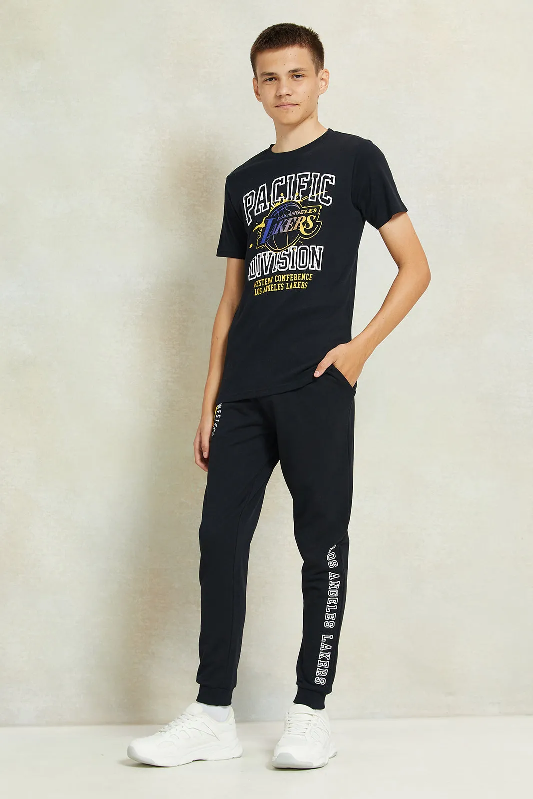 Senior Boys Black Lakers Printed T-Shirt sold by Redtag product image thumbnail 2