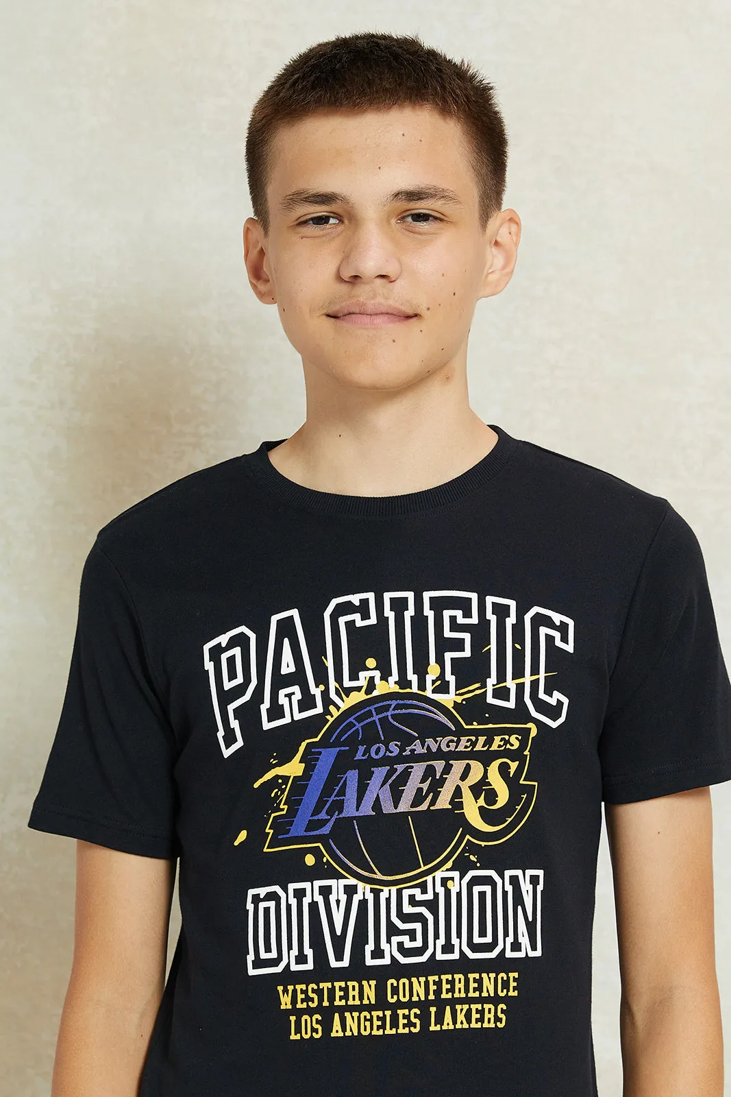 Senior Boys Black Lakers Printed T-Shirt sold by Redtag product image thumbnail 4