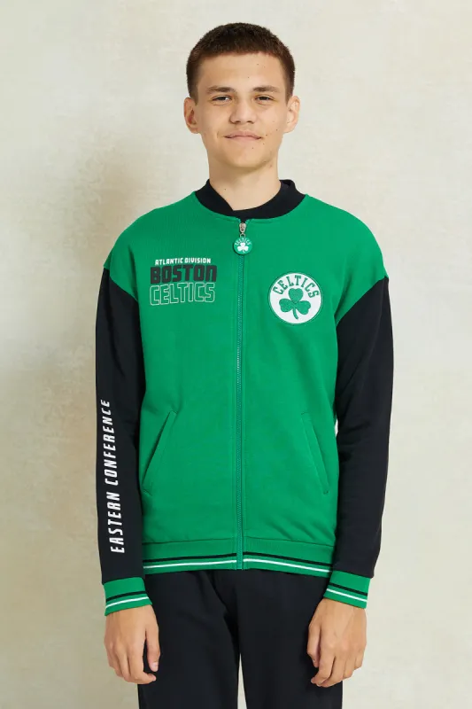 Senior Boys Green Printed Sweatshirt sold by Redtag