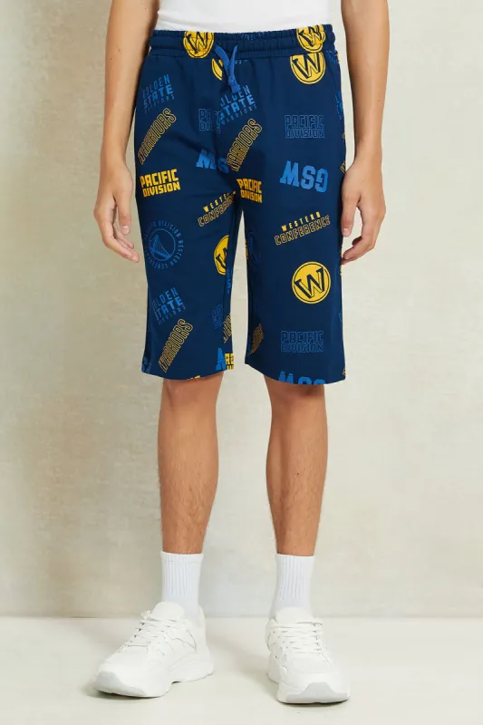 Senior Boys Navy Printed Active Shorts sold by Redtag