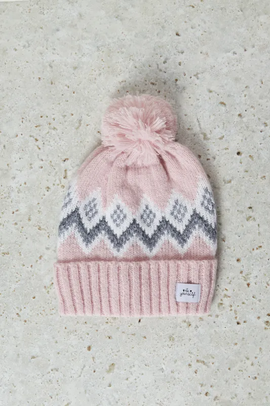 Women Pink Embellished Single Knitted Cap sold by Redtag