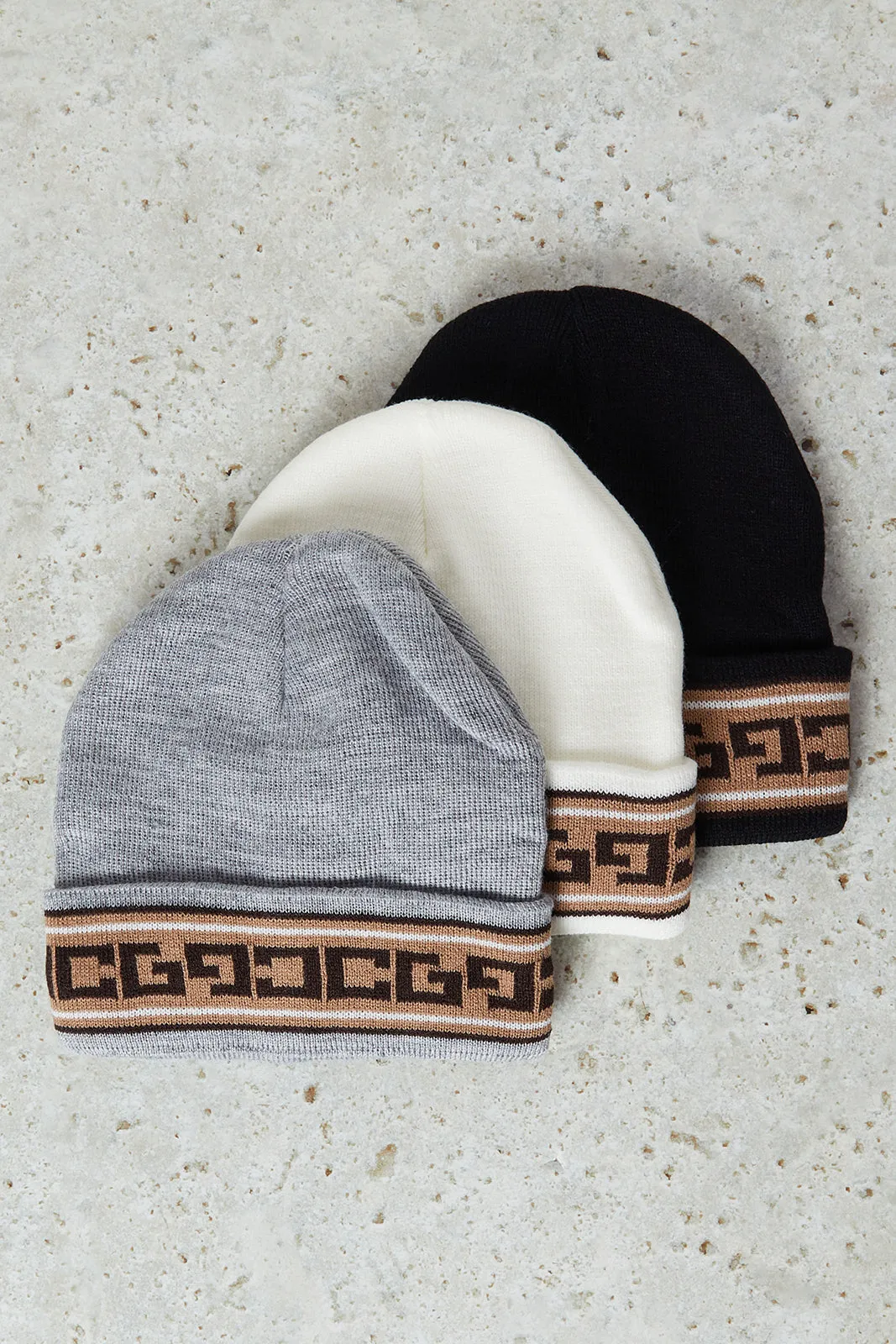 Women Assorted Embellished Knitted Cap Set (Pack of 3) sold by Redtag