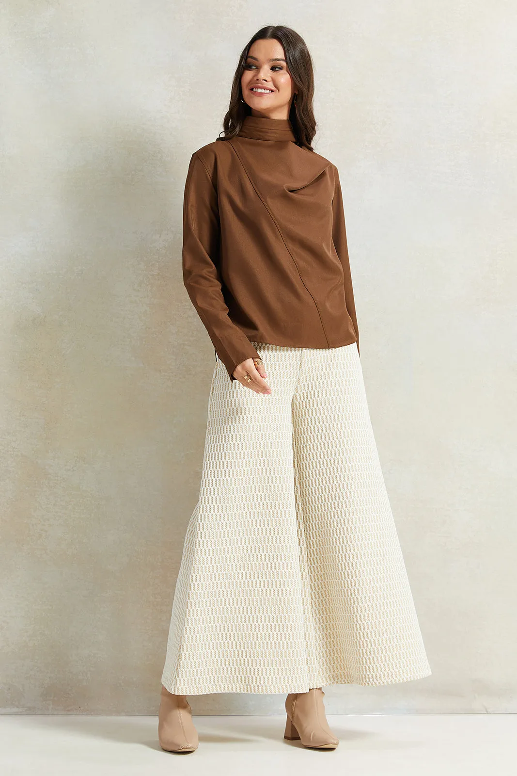 Women Brown High Neck Blouse sold by Redtag product image thumbnail 2