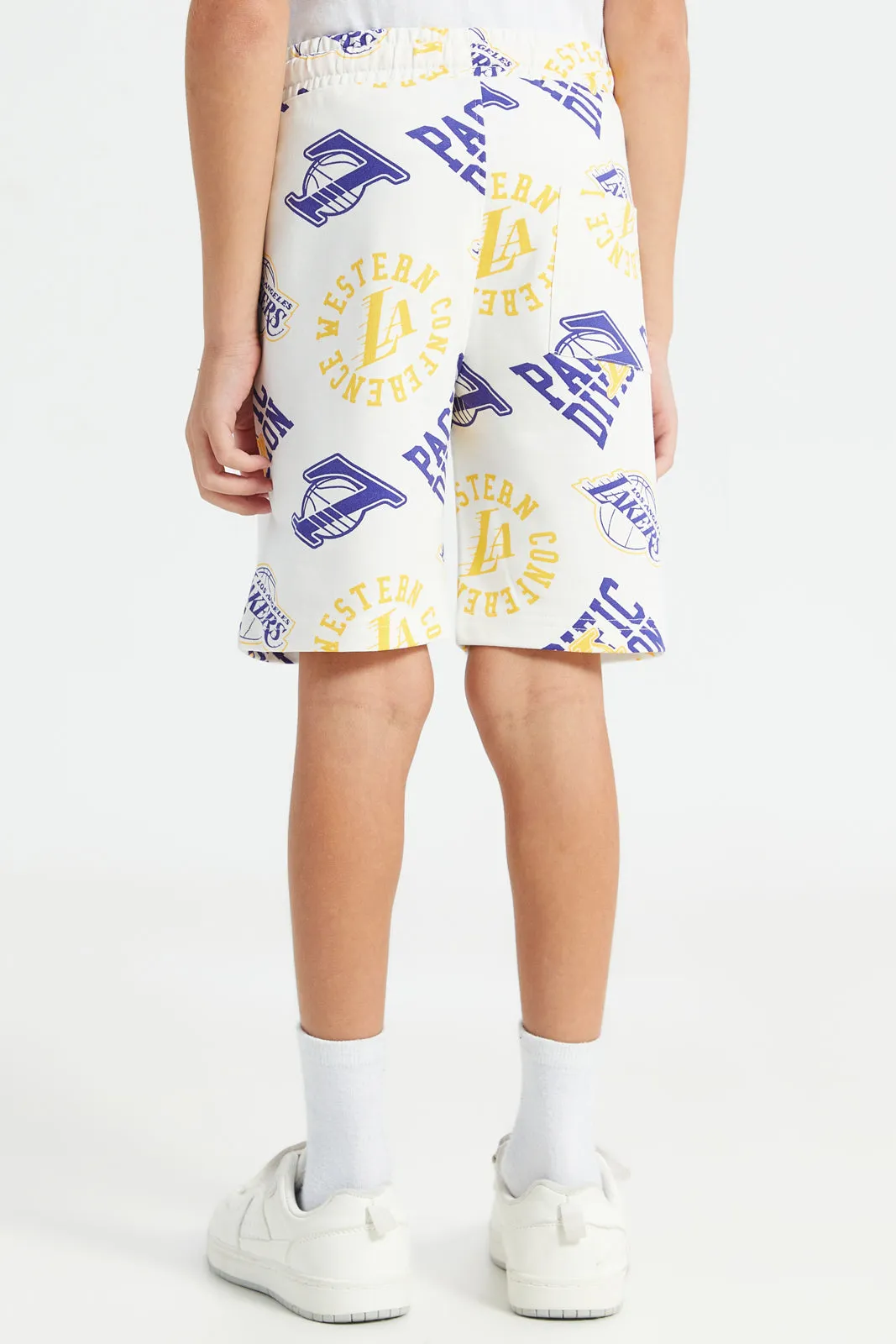 Boys Cream Nba Lakers Active Shorts sold by Redtag product image thumbnail 3