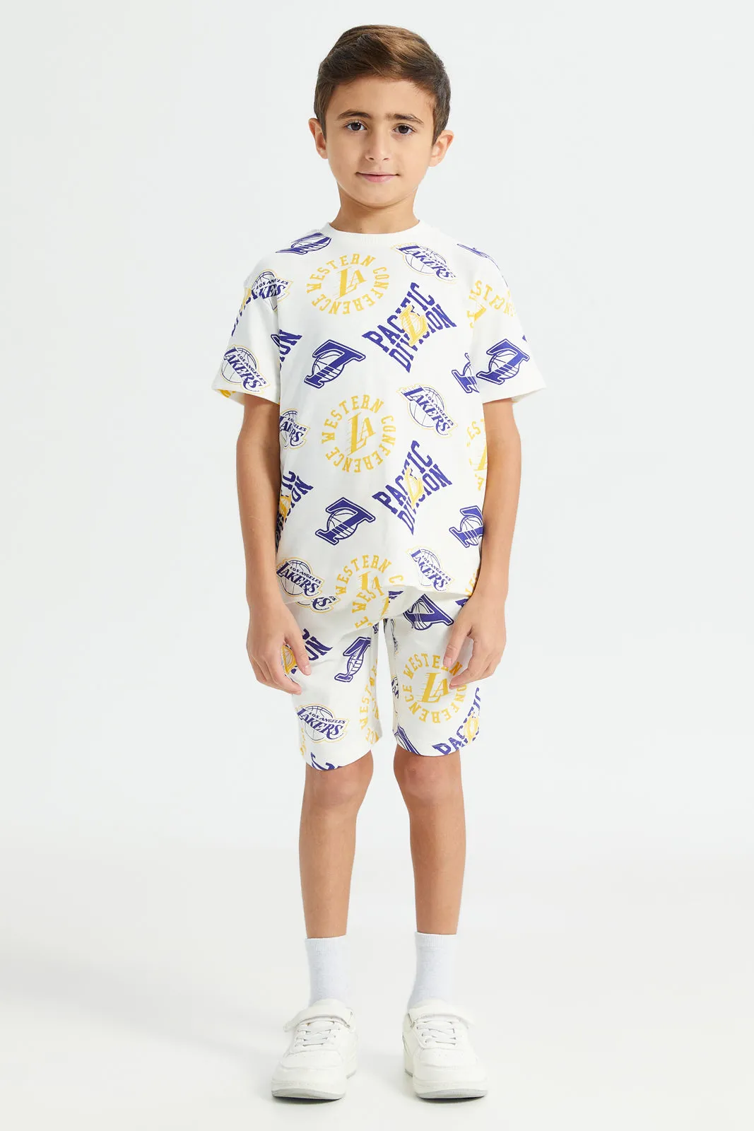 Boys Cream Nba Lakers Active Shorts sold by Redtag product image thumbnail 2