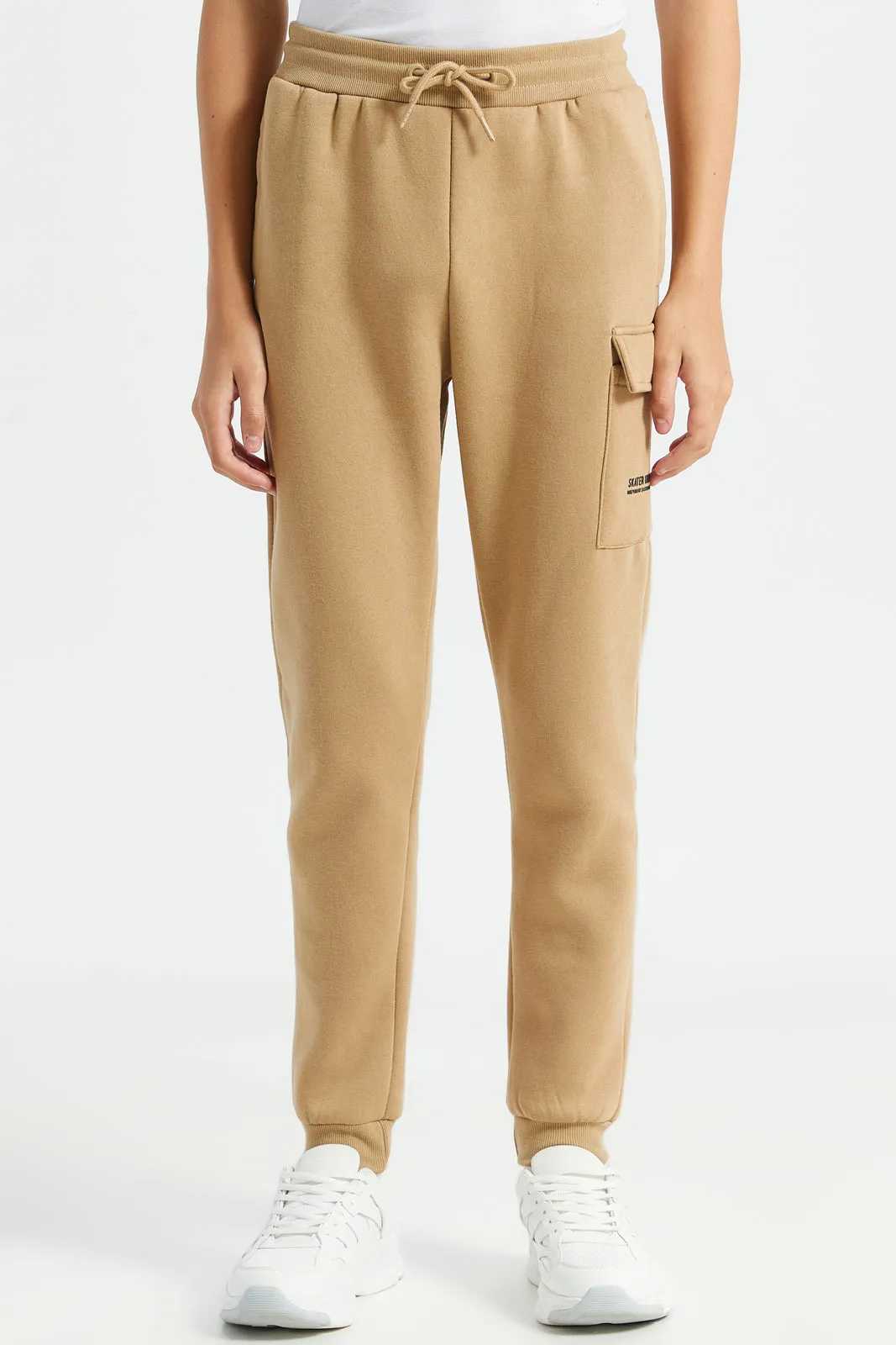 Senior Boys Beige Cargo Pocket Jogger Set (2 Piece) sold by Redtag product image thumbnail 3