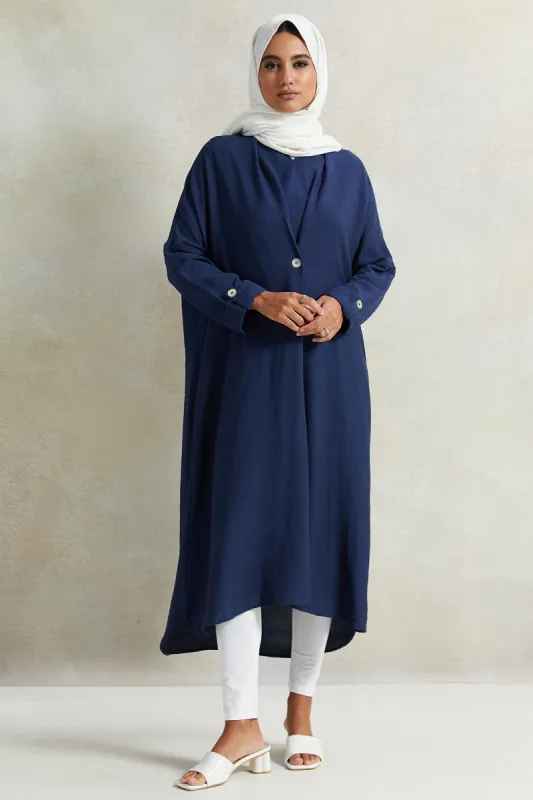 Women Navy Maxi Dress With Pleats Detailing sold by Redtag