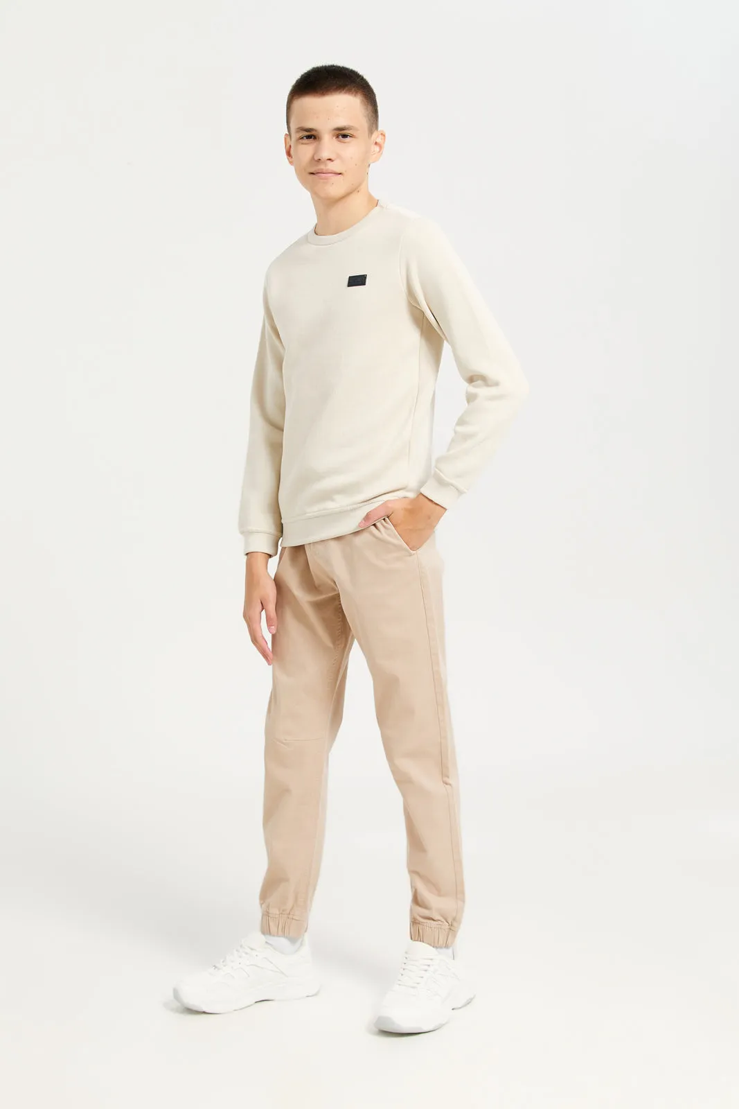 Senior Boys Beige Pull On Table Joggers sold by Redtag product image thumbnail 2