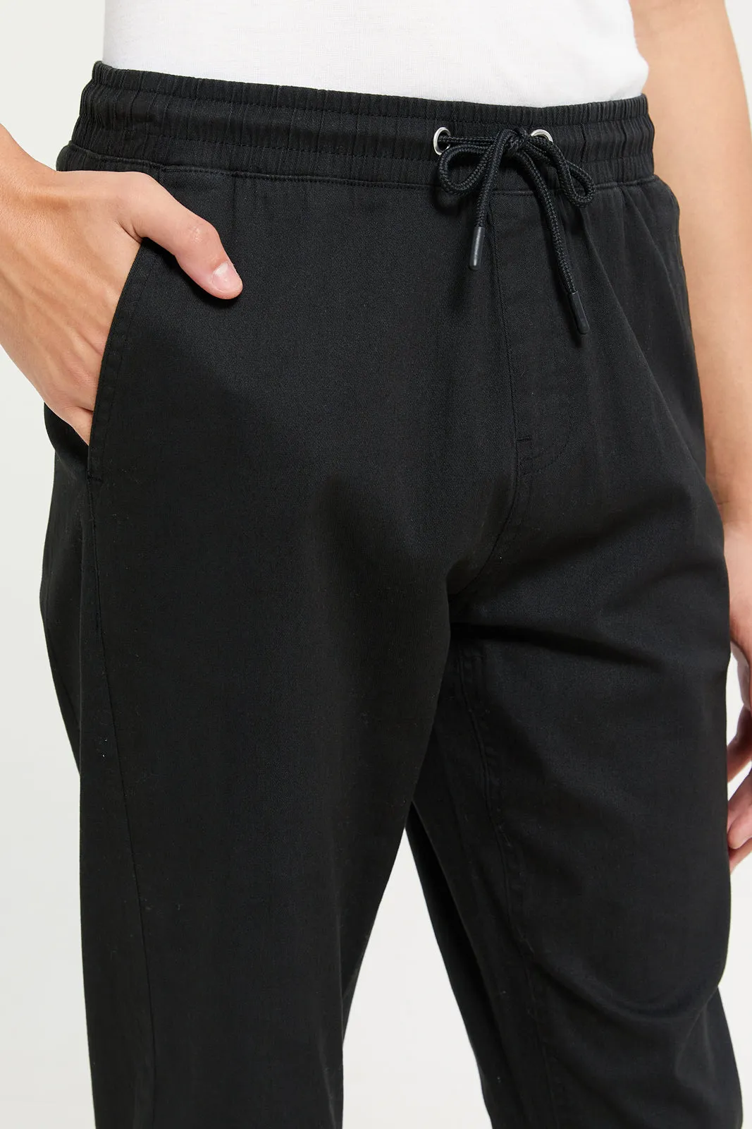 Senior Boys Black Pull On Table Joggers sold by Redtag product image thumbnail 4