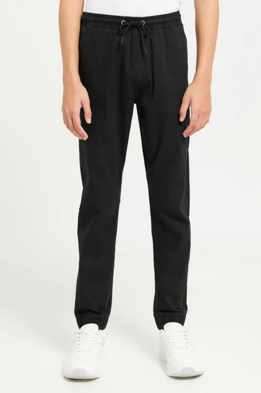 Senior Boys Black Pull On Table Joggers sold by Redtag