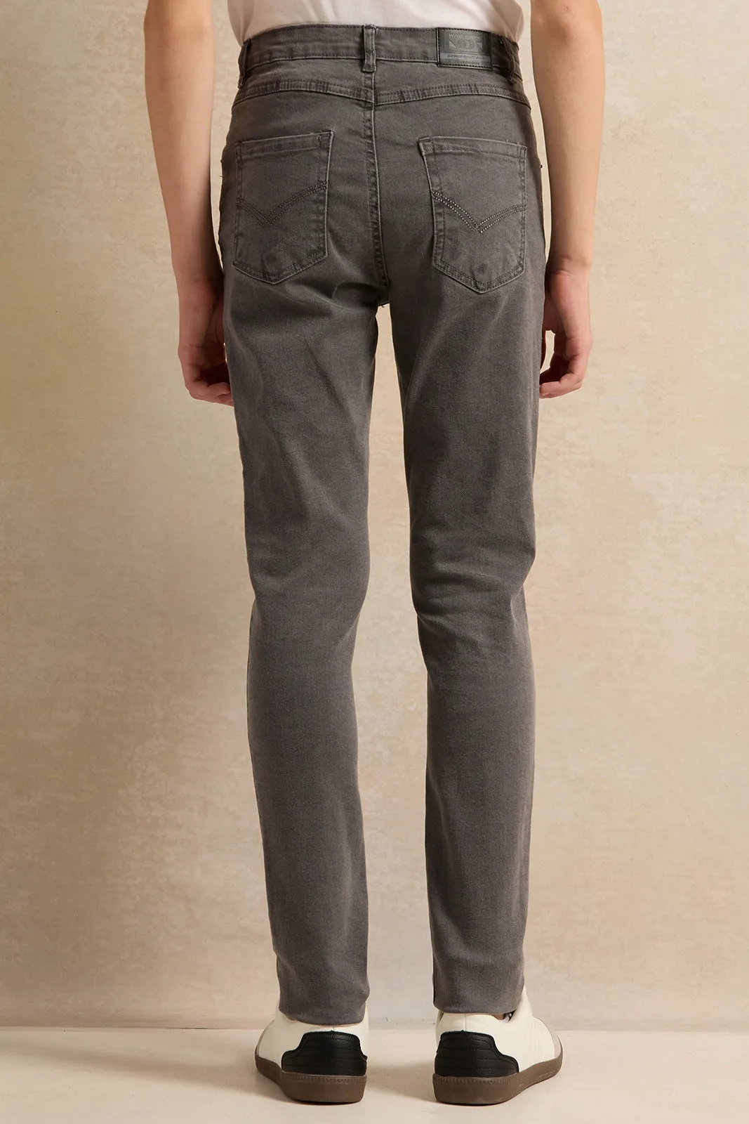 Senior Boys Grey Solid Jeans sold by Redtag product image thumbnail 3