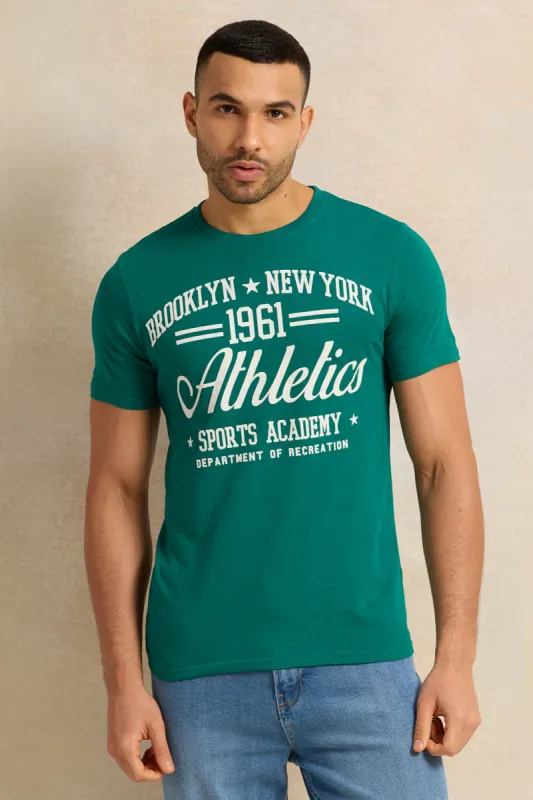 Men Green Printed T-Shirt sold by Redtag