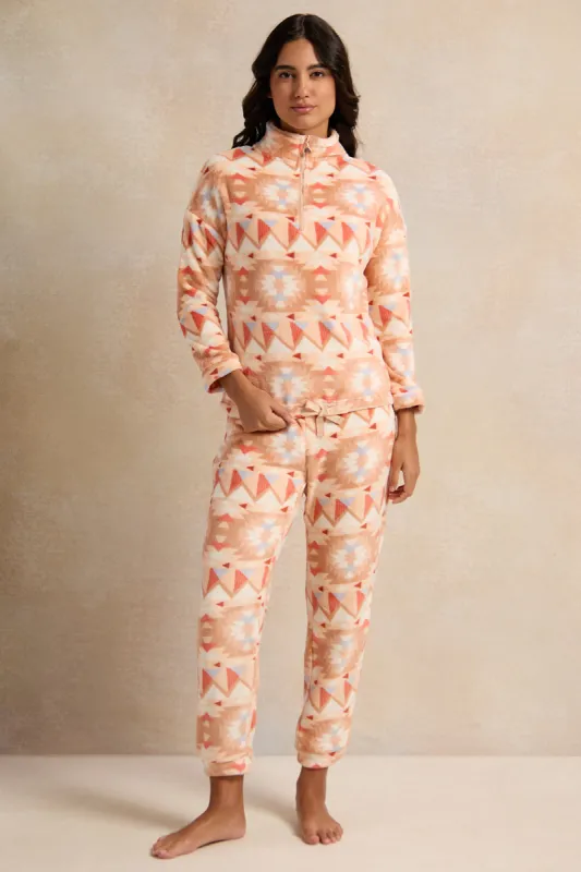 Women Orange Printed Pajama Set (2 Piece) sold by Redtag