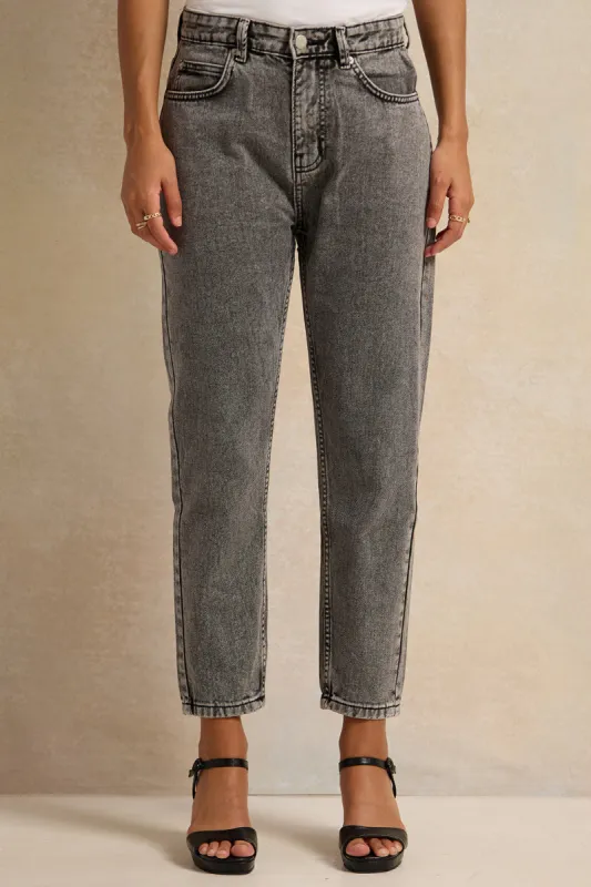 Women Grey Baggy Fit Jeans sold by Redtag