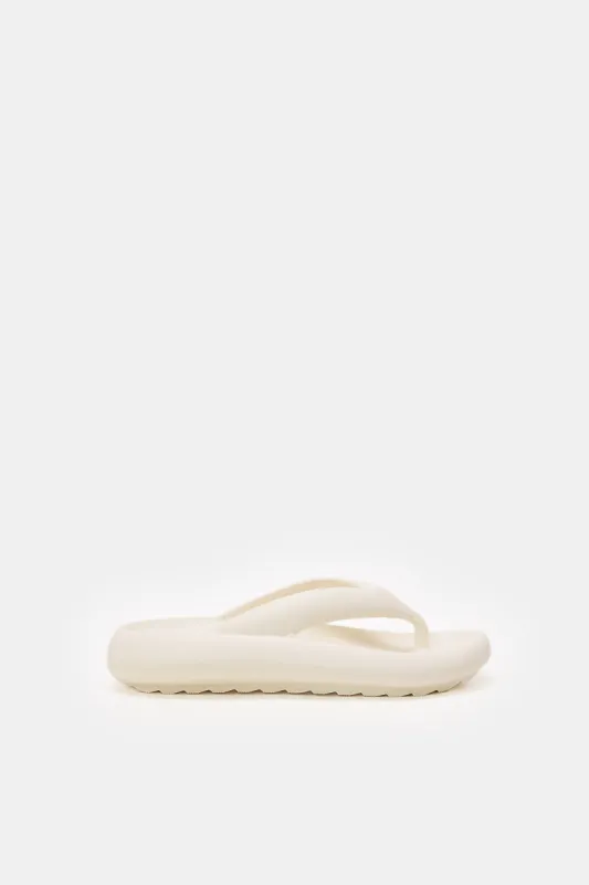 Women White Toe Post Molded Flipflop sold by Redtag