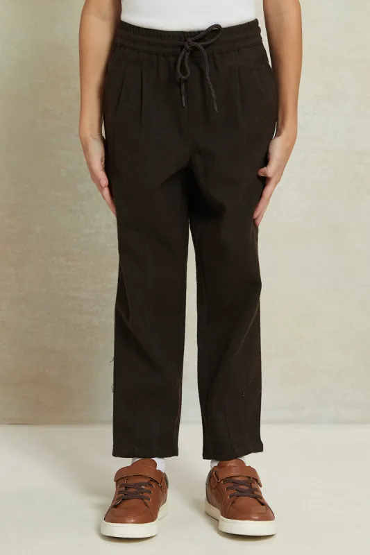 Boys Brown Coordinate trourse sold by Redtag