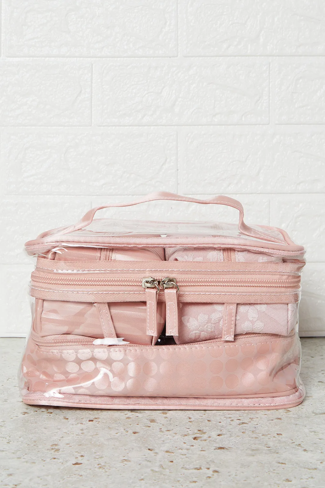 Women Pink Printed Cosmetic Pouch Set (4 Piece) sold by Redtag