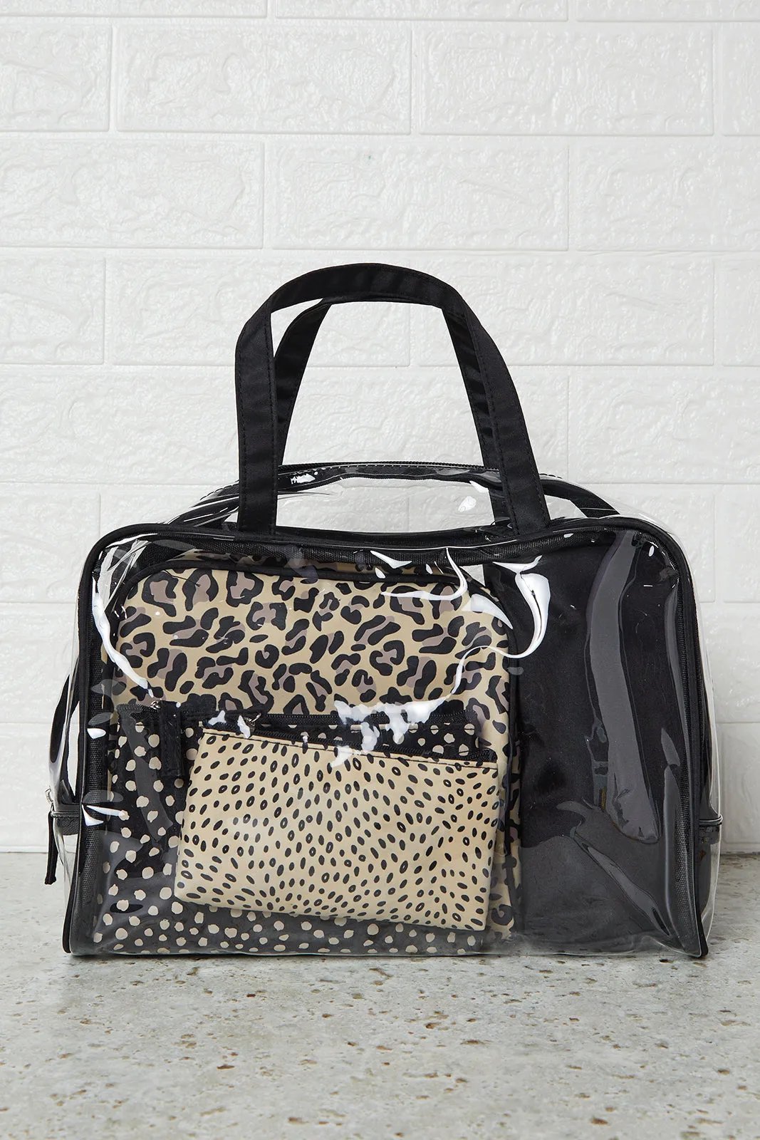 Women Black And Brown Printed Cosmetic Pouch Set (5 Piece) sold by Redtag