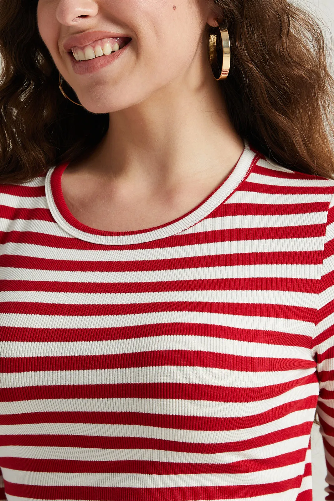 Women Red And Ivory Long Sleeved T-Shirt sold by Redtag product image thumbnail 4
