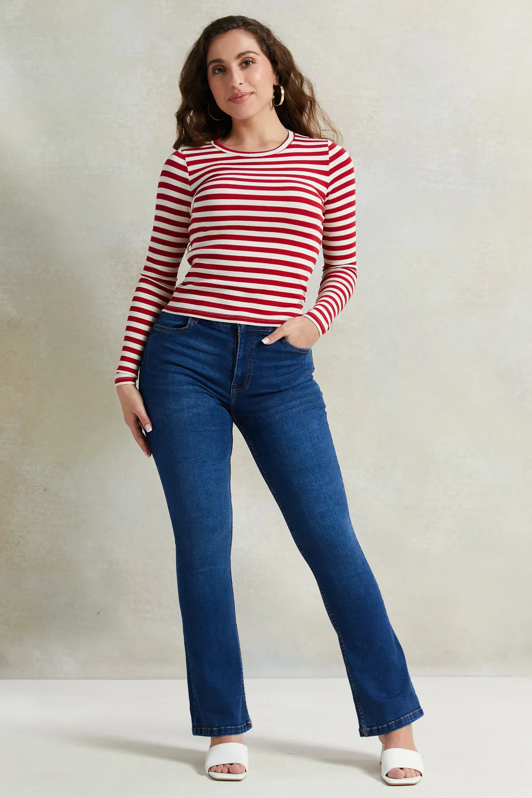 Women Red And Ivory Long Sleeved T-Shirt sold by Redtag product image thumbnail 2