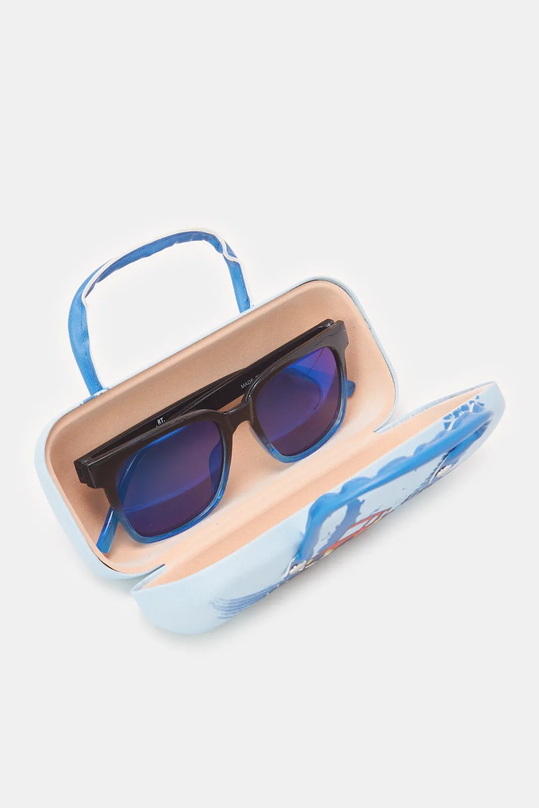 Boys Black And Blue Wayfarer Sunglasses With Printed Case sold by Redtag product image thumbnail 5
