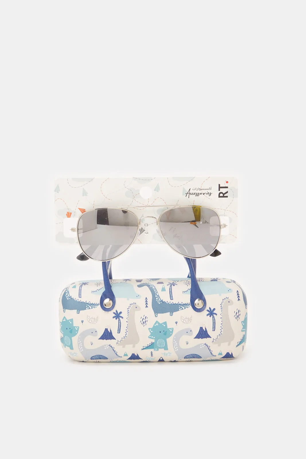 Boys Black Aviator Sunglasses With Printed Case sold by Redtag