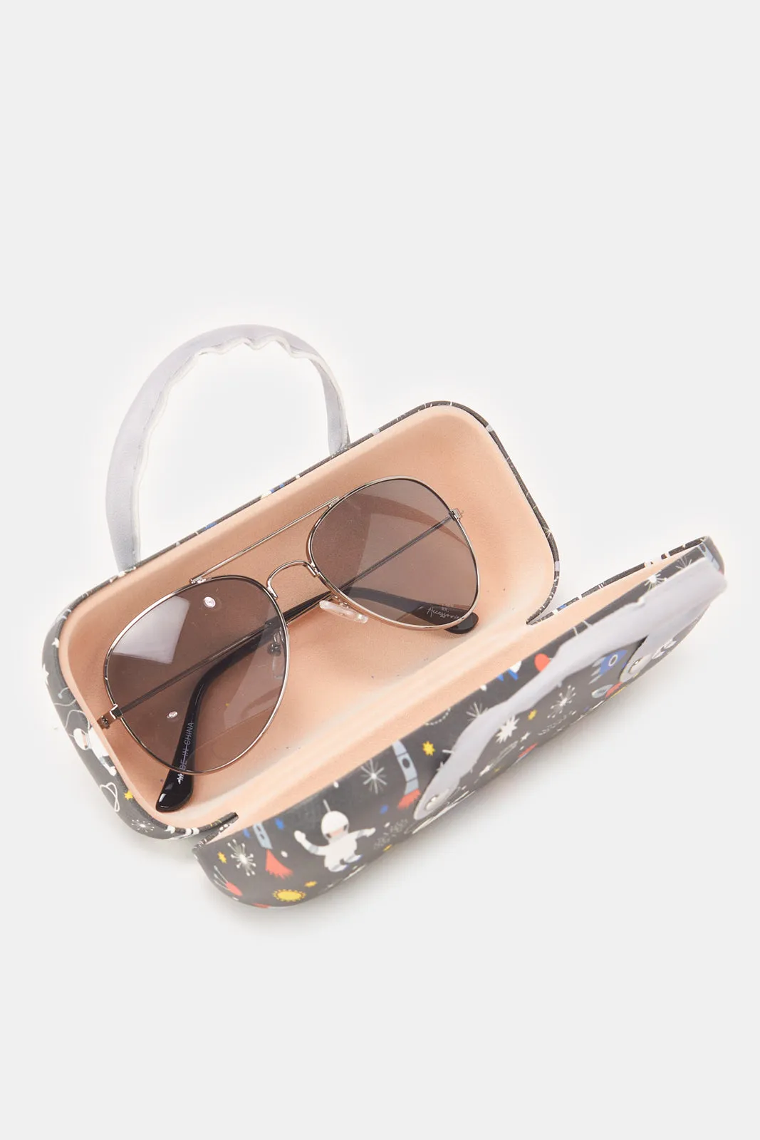 Boys Black Aviator Sunglasses With Printed Case sold by Redtag product image thumbnail 5