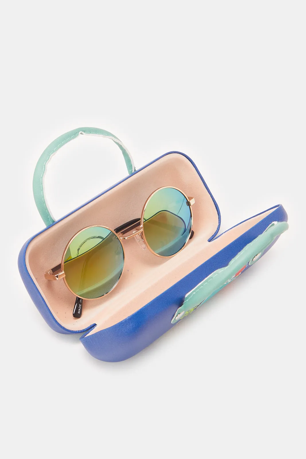 Boys Blue Round Sunglasses With Printed Case sold by Redtag product image thumbnail 5