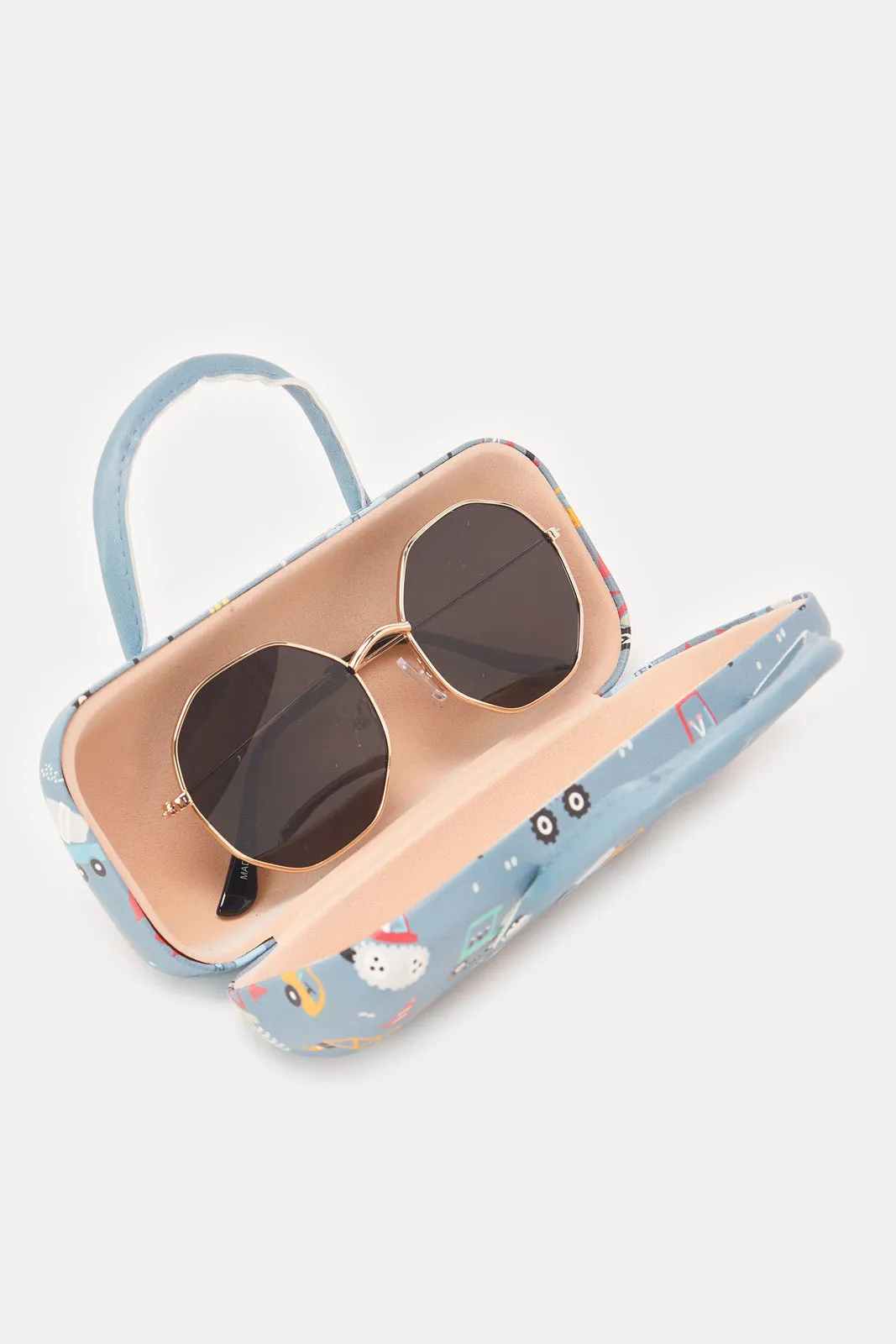 Boys Black Round Sunglasses With Printed Case sold by Redtag product image thumbnail 5