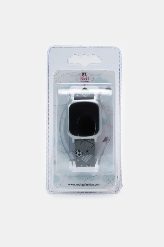 Boys Grey Football Printed Digital Watch sold by Redtag