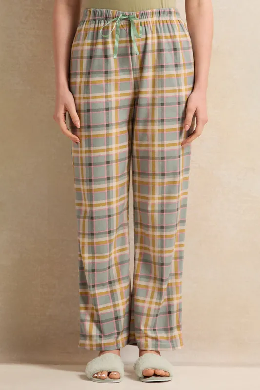 Women Beige Checkered Pyjama Bottom sold by Redtag