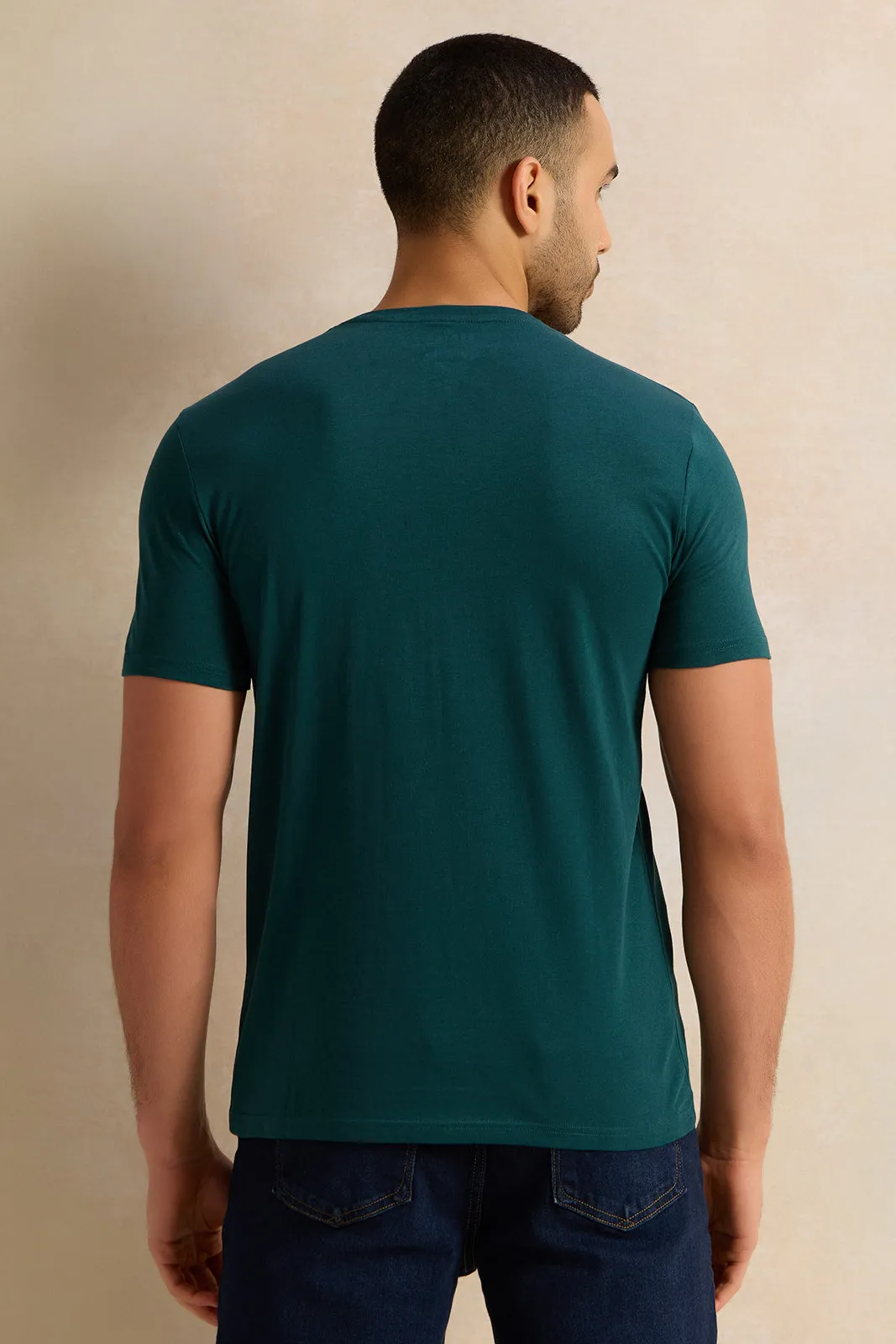 Men Green L.A Print T-Shirt sold by Redtag product image thumbnail 3
