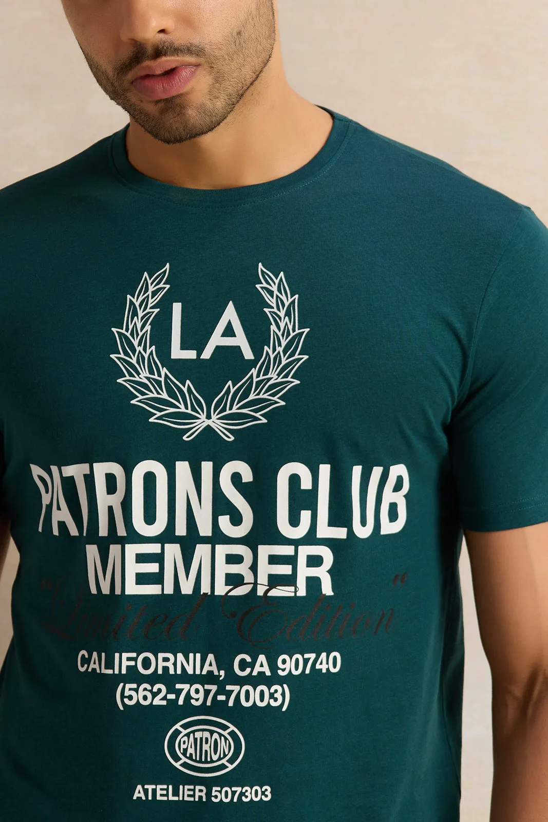 Men Green L.A Print T-Shirt sold by Redtag product image thumbnail 4