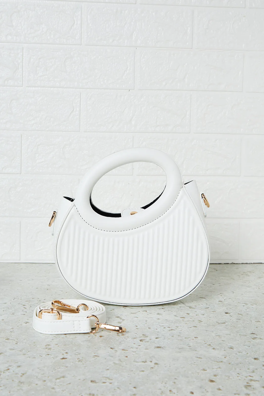 Women White Embossed Cross Body Bag sold by Redtag